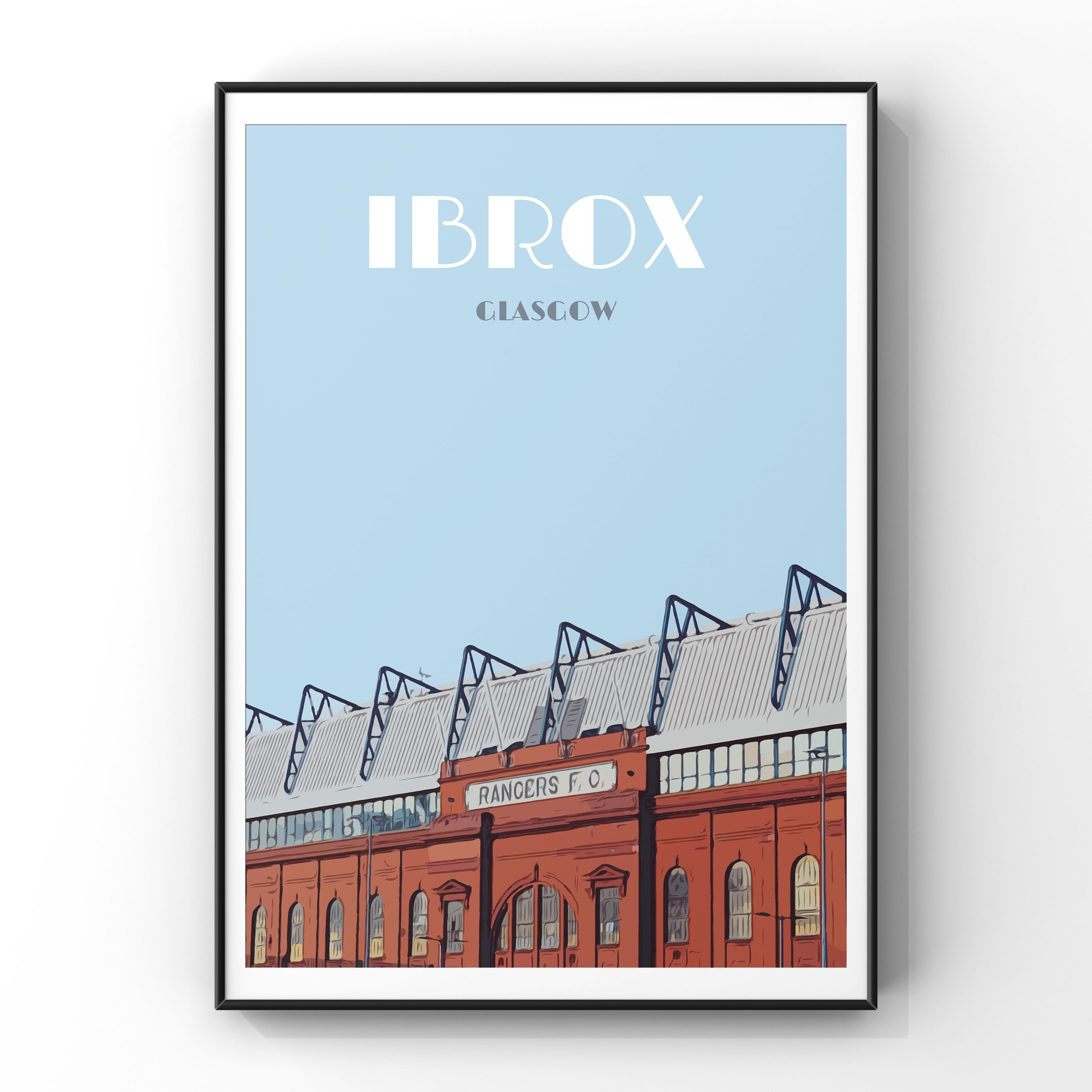 Ibrox Poster Baby Blue