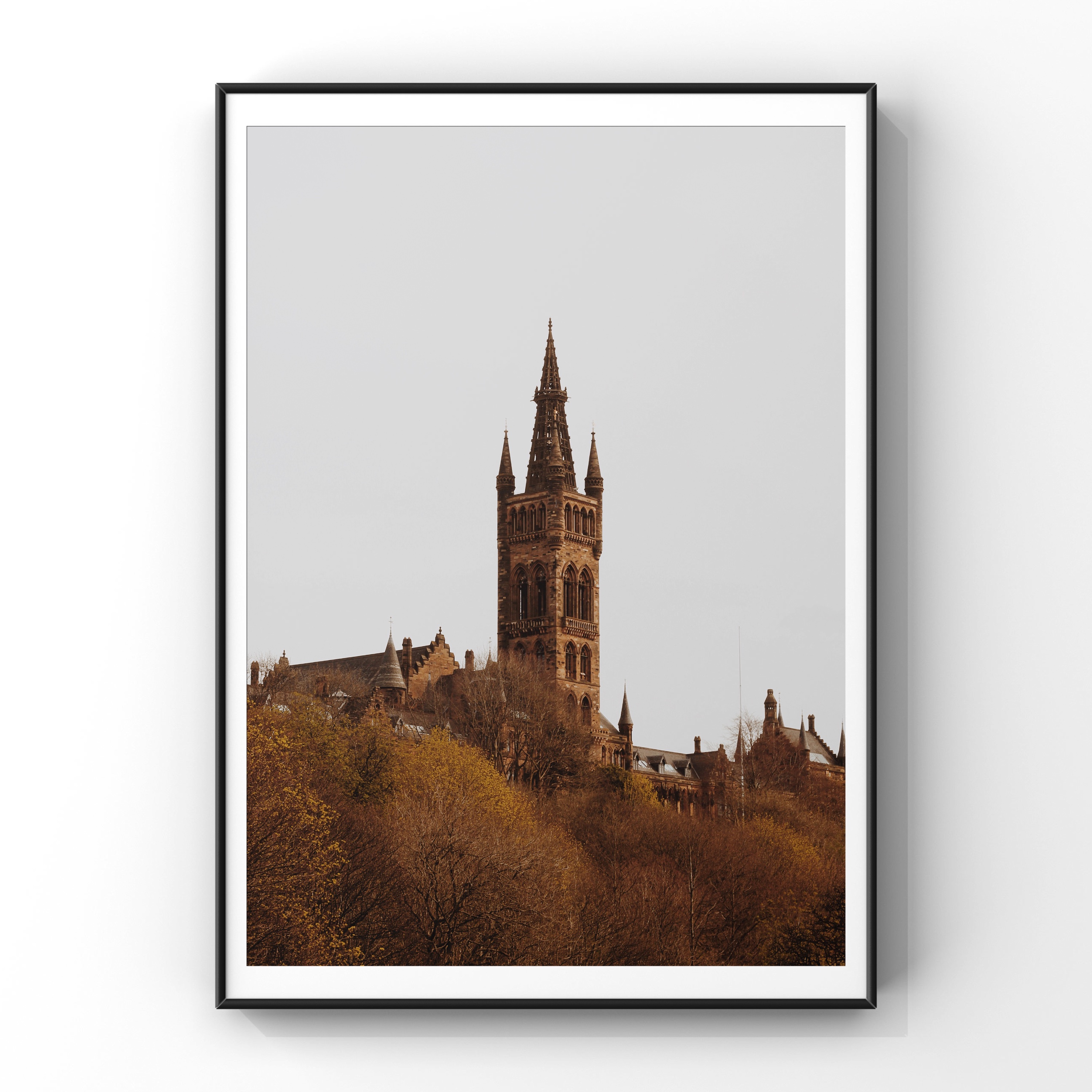 Glasgow University autumn print