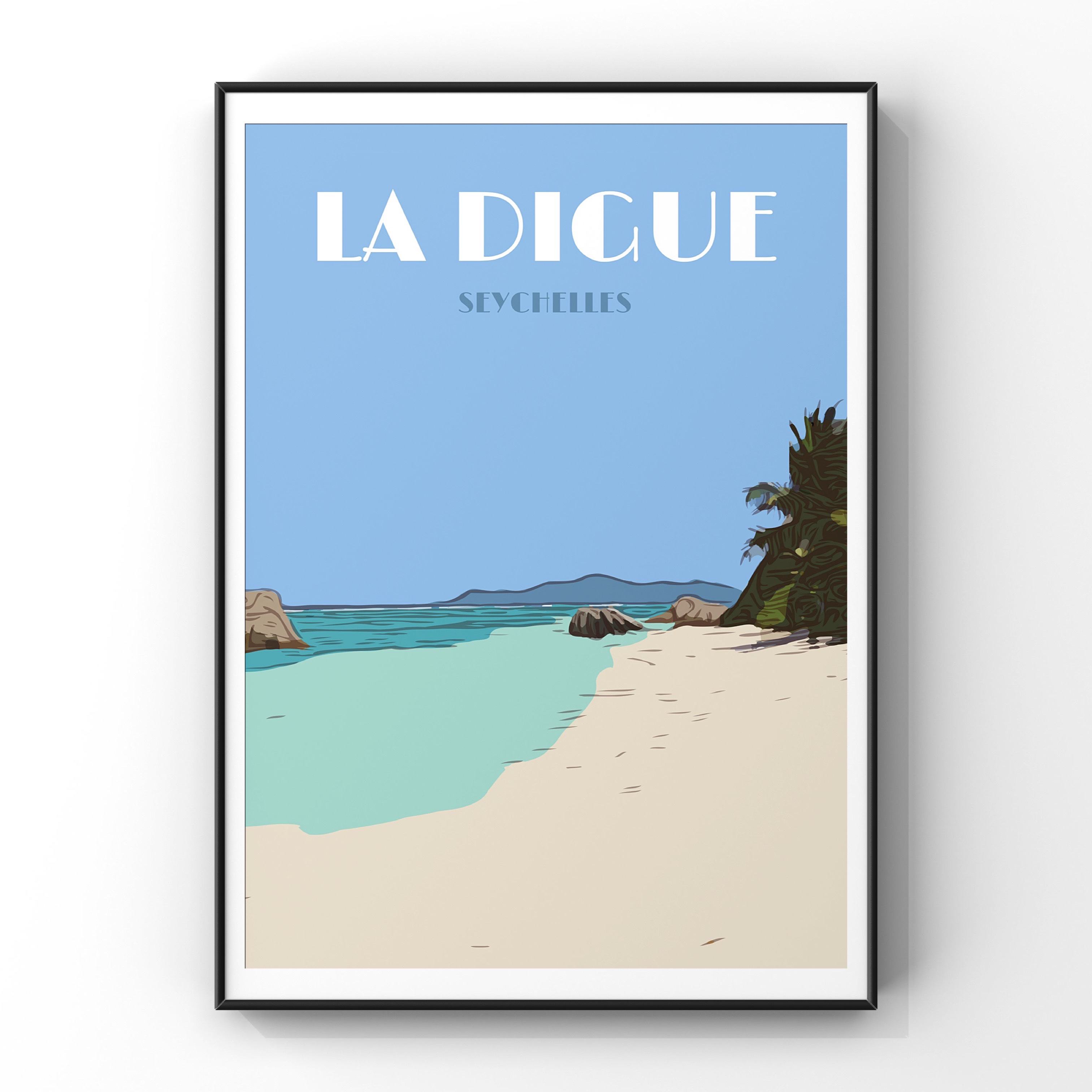La Digue Travel Poster