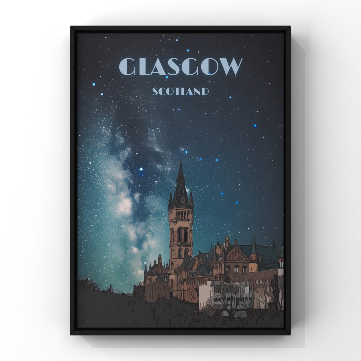 Glasgow Starry Night Print
