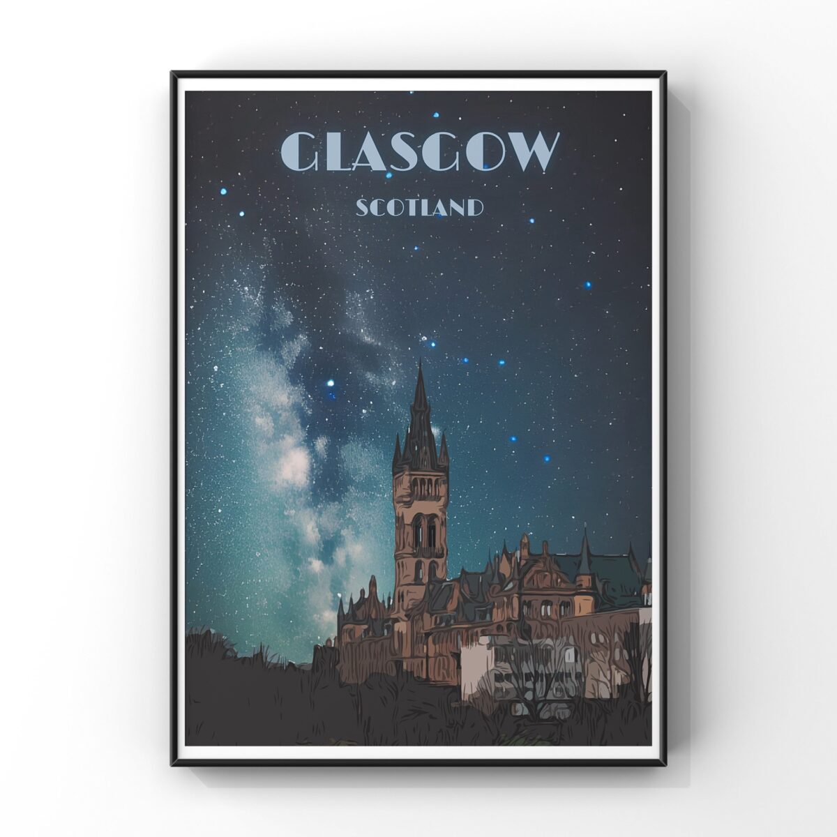 Glasgow starry night print