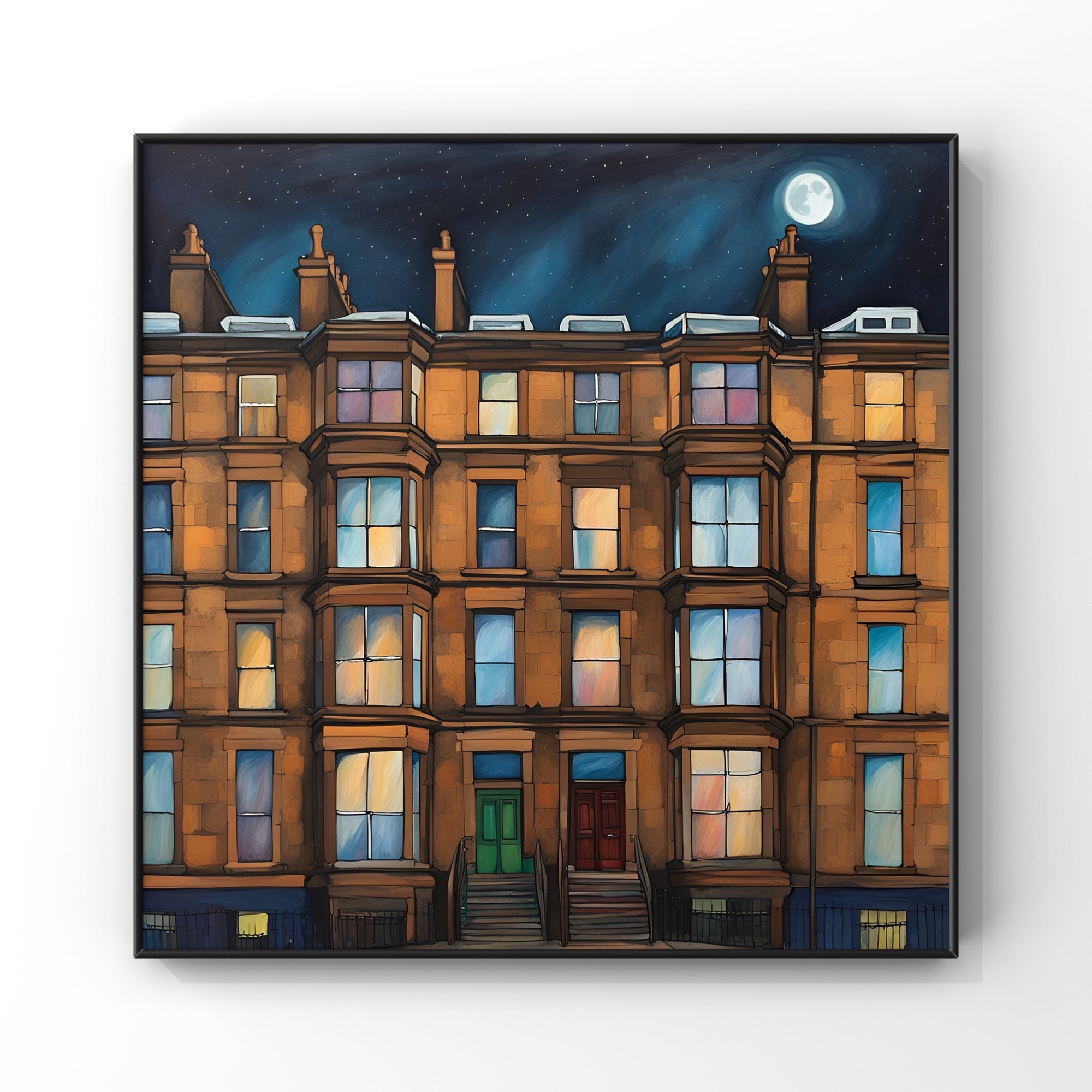 Glasgow Tenement Print (Square) | Simply The West Prints