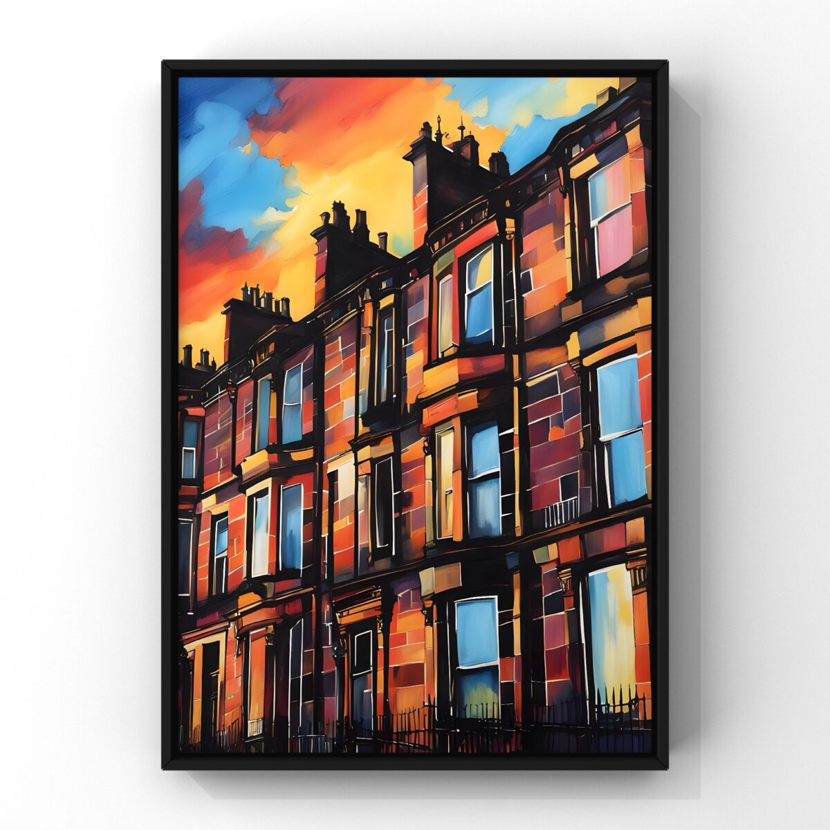 Glasgow Tenement Sunset Print